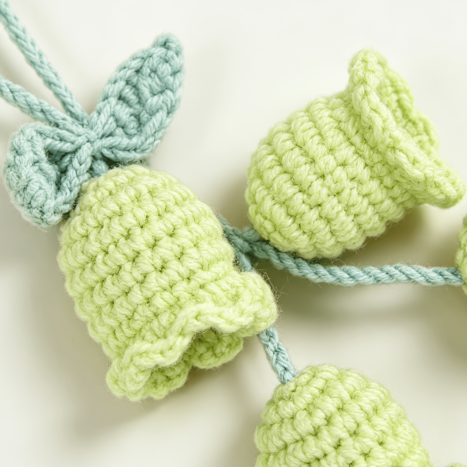 2pcs Handmade Crochet Lily Charm for Bag Backpack Keychain